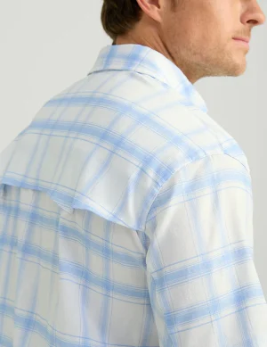 Diamond Back Plaid Short Sleeve Button-Down Back