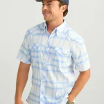 Diamond Back Plaid Short Sleeve Button-Down Front
