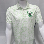HUK Batiki Pursuit Polo White Green Short Sleeve