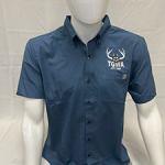 HUK Kona Button Down Short Sleeve Shirt Saragasso Sea