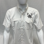 HUK Tide Point Button Down Short Sleeve Shirt White